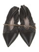 Porte & Paire Leather Chain-Link Accents Ballet Flats