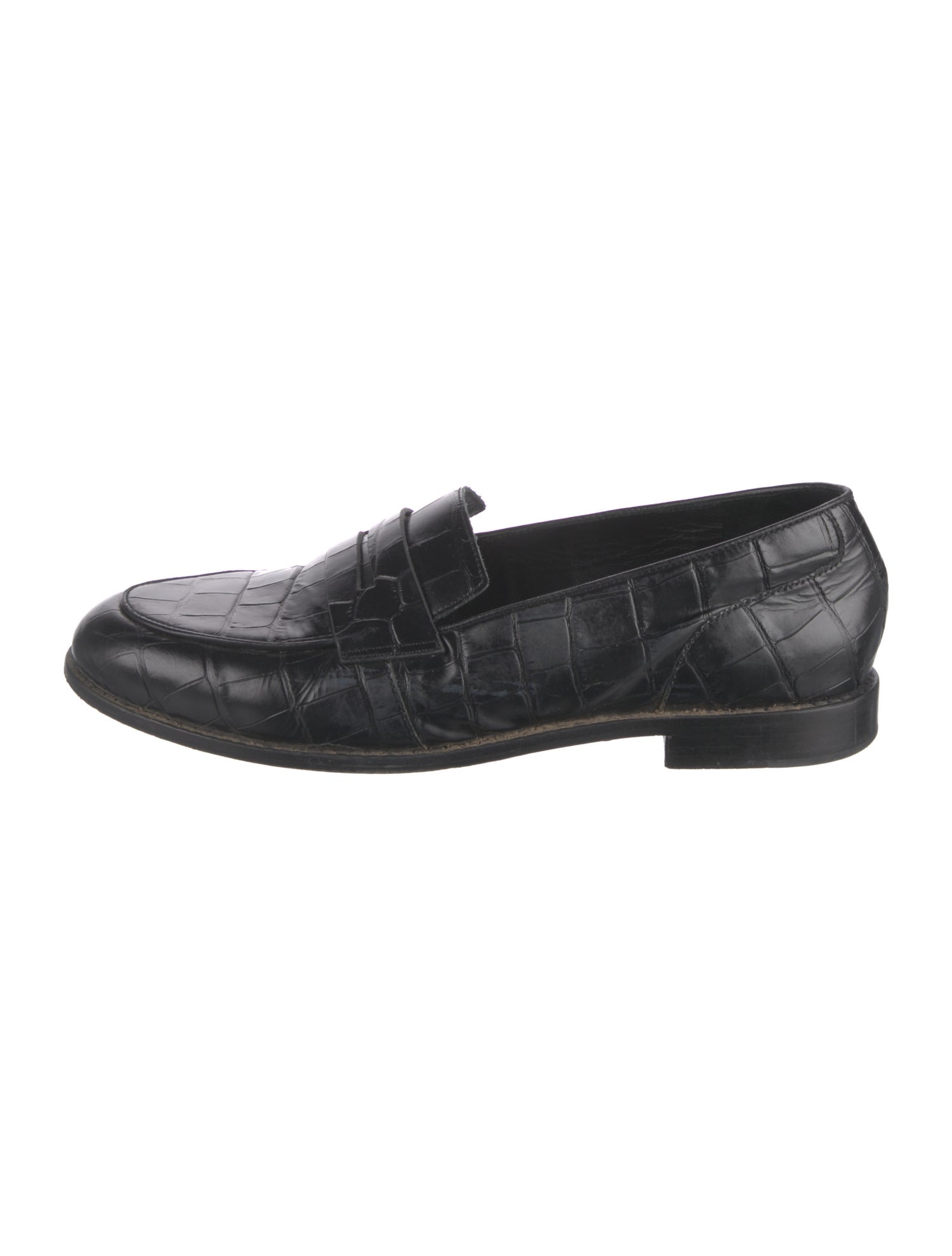 Porte & Paire Embossed Leather Loafers