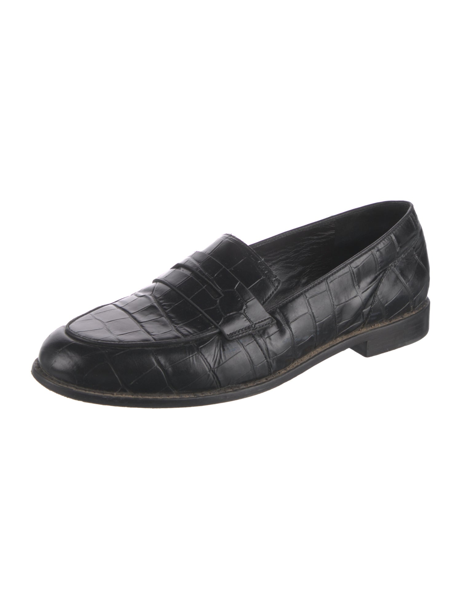 Porte & Paire Embossed Leather Loafers