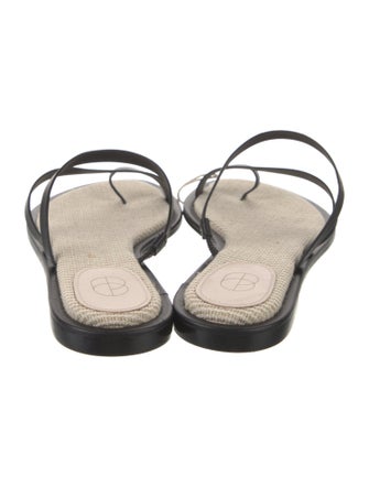 Porte & Paire Leather Flip Flops