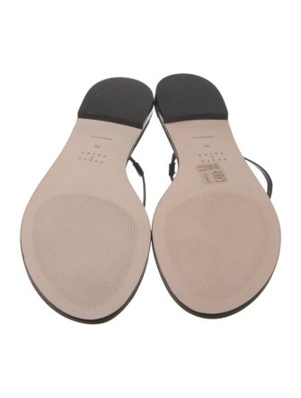 Porte & Paire Leather Flip Flops