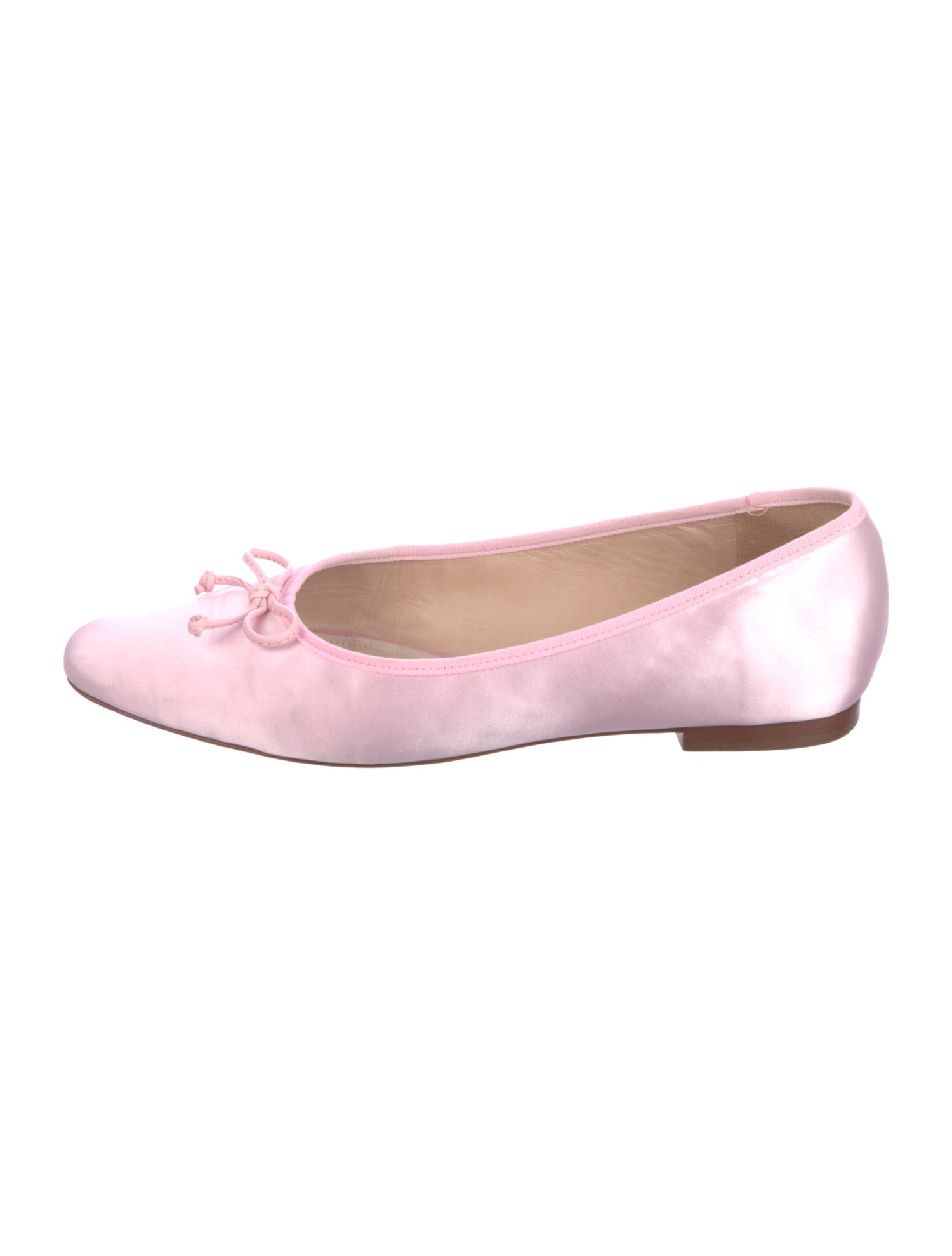 Porte & Paire Satin Bow Accents Ballet Flats