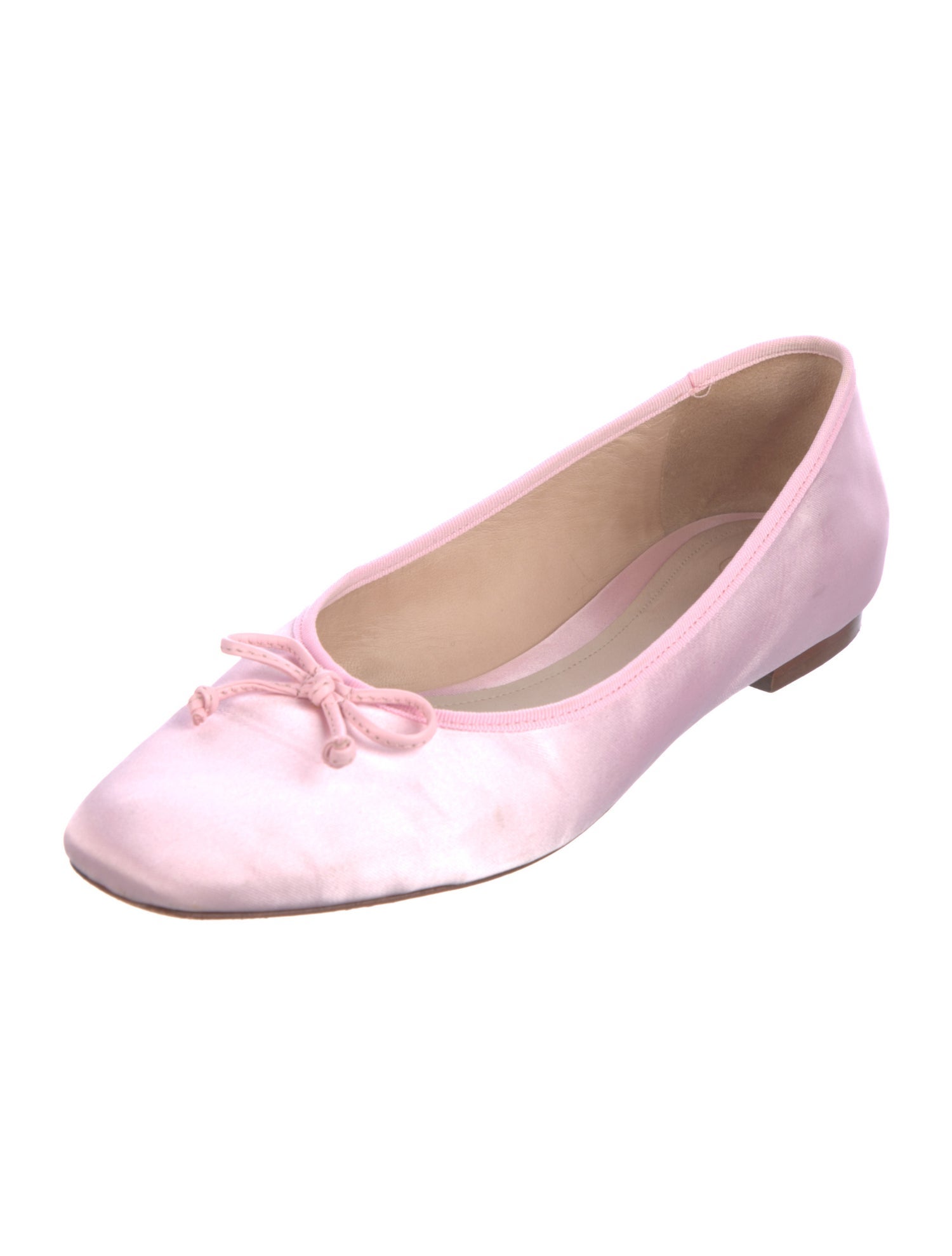 Porte & Paire Satin Bow Accents Ballet Flats