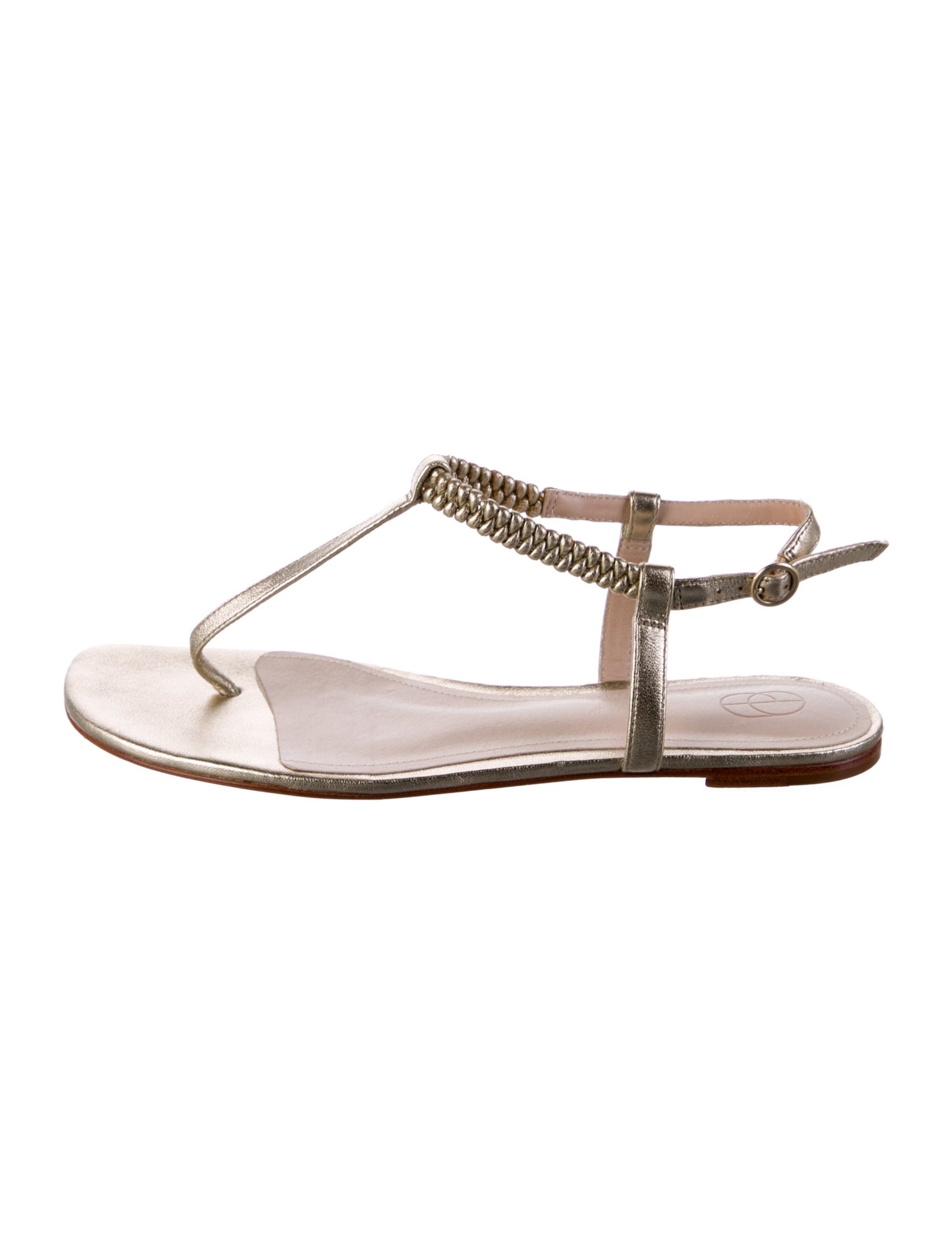 Porte & Paire Leather T-Strap Sandals