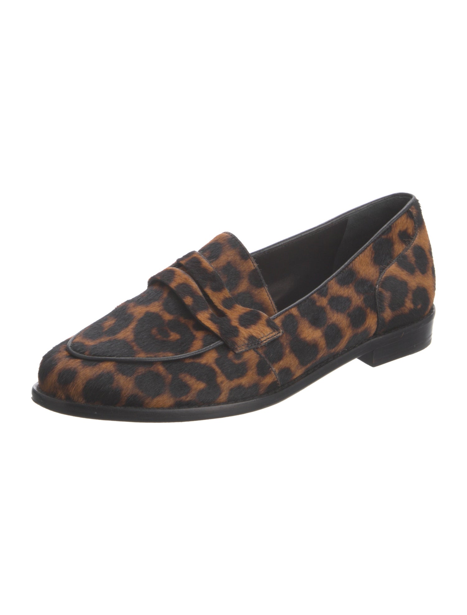 Porte & Paire Ponyhair Animal Print Loafers