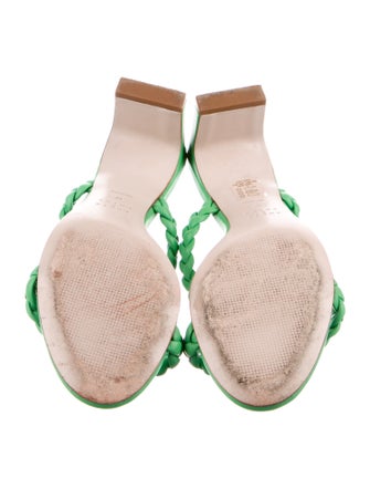 Porte & Paire Leather Braided Accents Slides