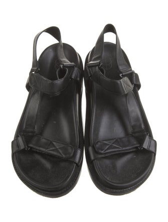 Porte & Paire Leather Slingback Sandals