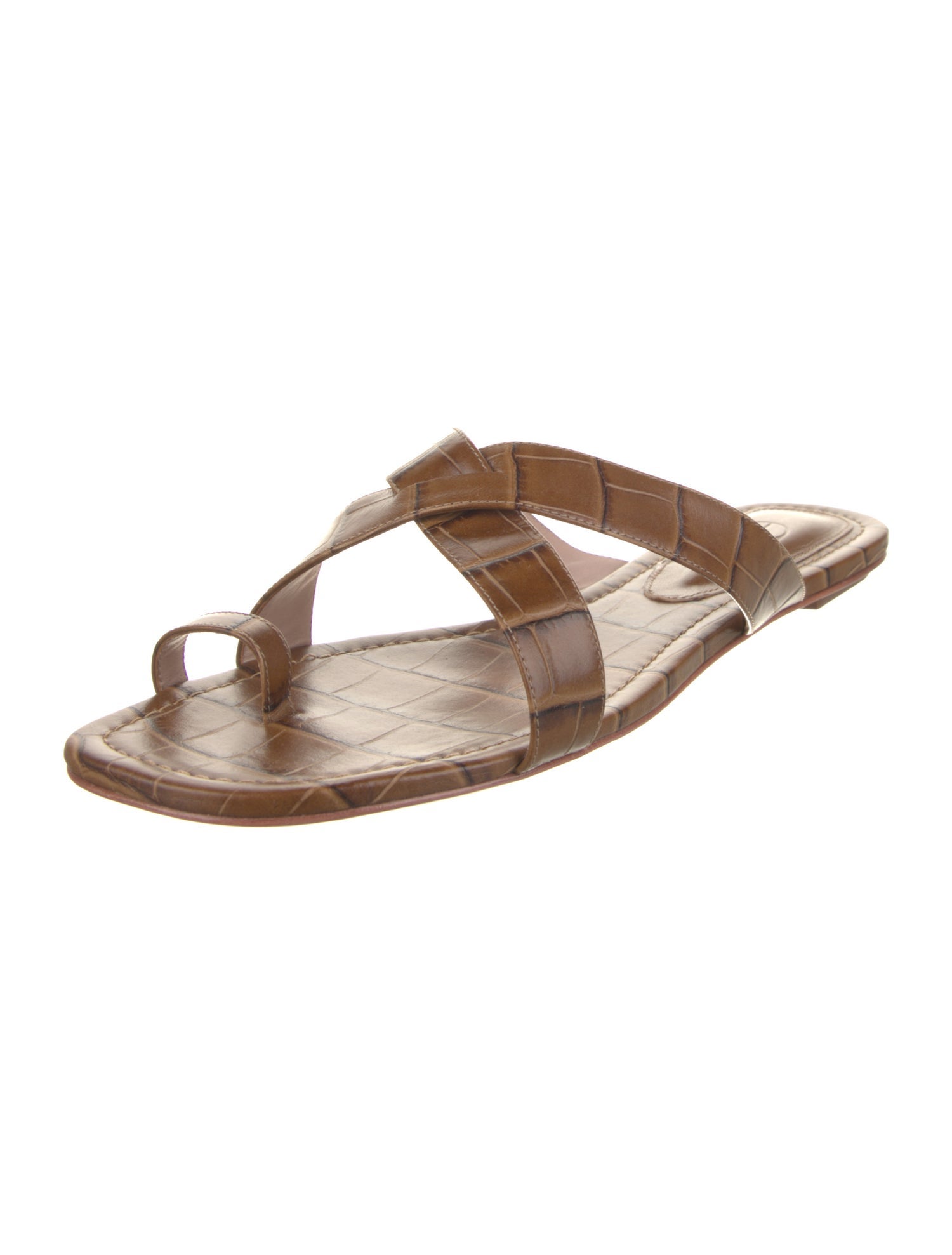 Porte & Paire Leather Slides w/ Tags