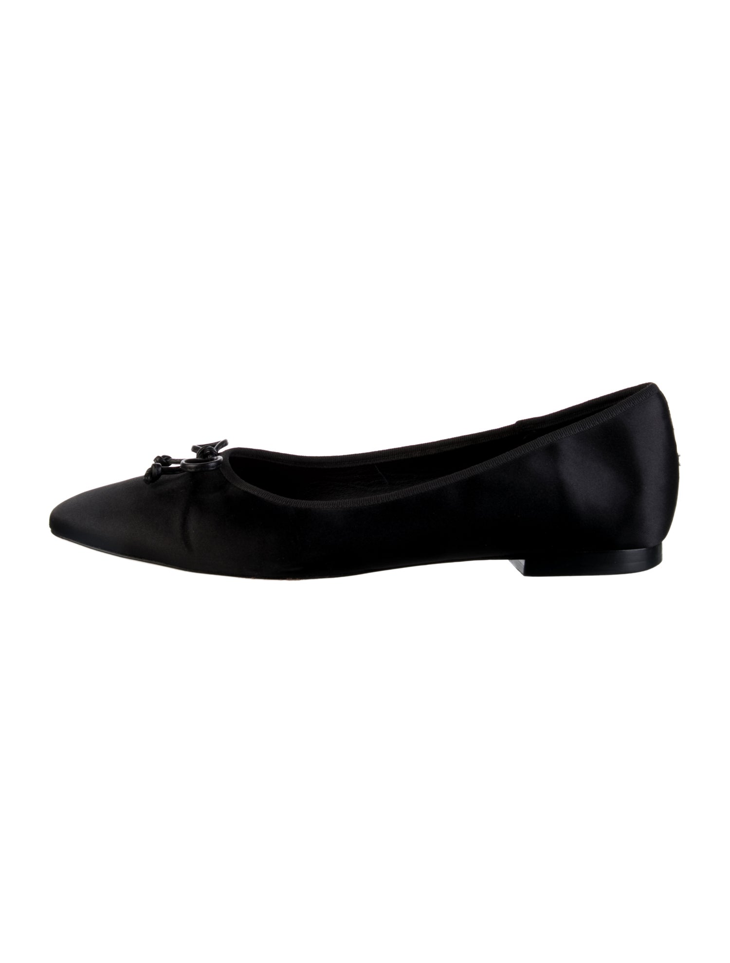 Porte & Paire Satin Bow Accents Ballet Flats
