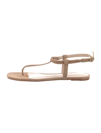Porte & Paire Suede T-Strap Sandals