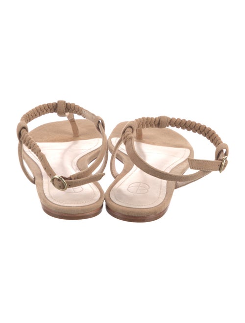 Porte & Paire Suede T-Strap Sandals