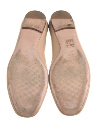 Porte & Paire Leather Bow Accents Ballet Flats