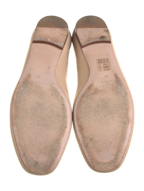 Porte & Paire Leather Bow Accents Ballet Flats