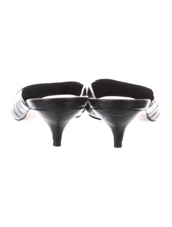 Porte & Paire Embossed Leather Animal Print Mules