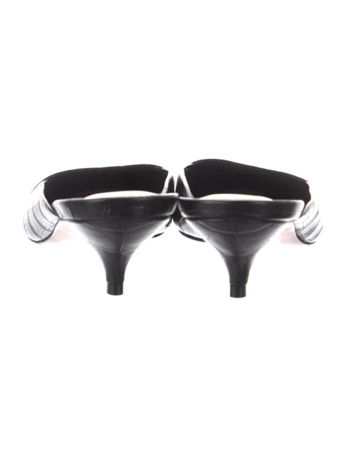 Porte & Paire Embossed Leather Animal Print Mules