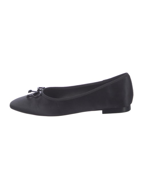 Porte & Paire Satin Bow Accents Ballet Flats