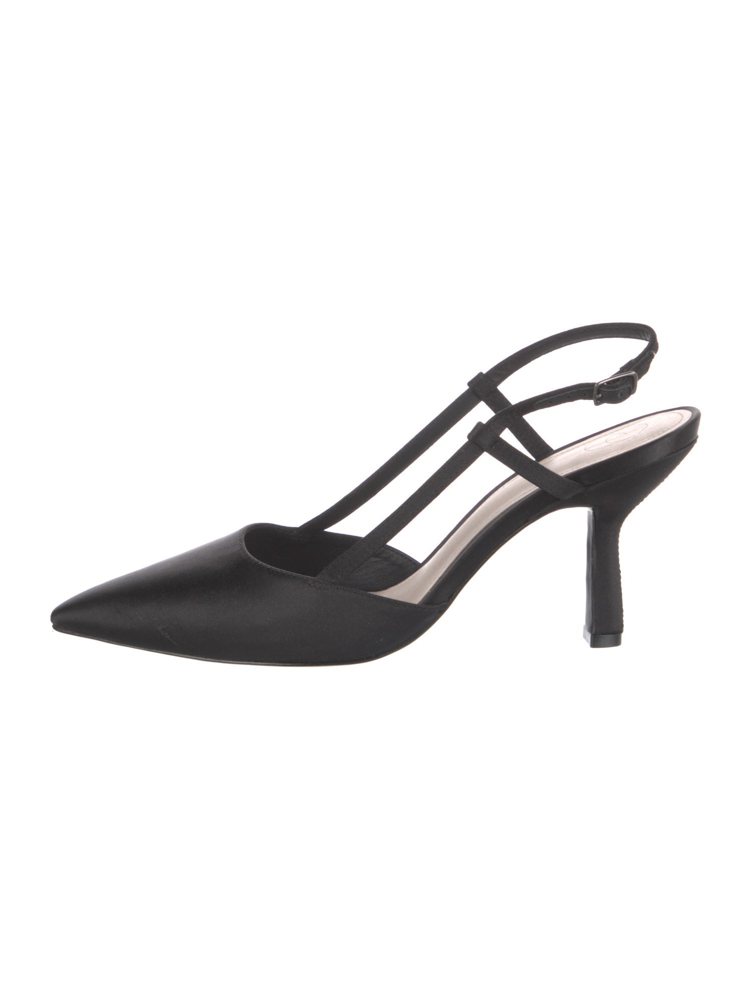 Porte & Paire Satin Slingback Pumps