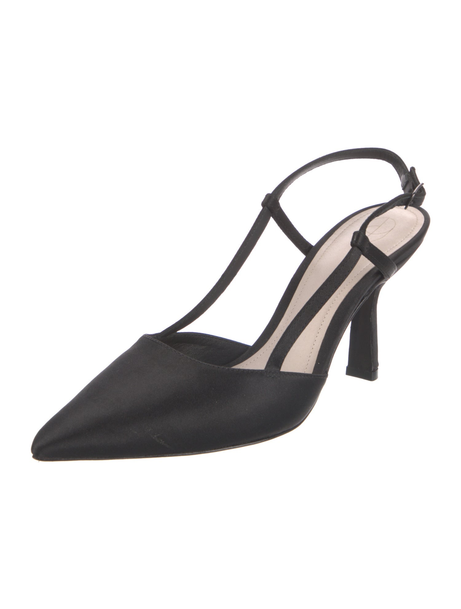 Porte & Paire Satin Slingback Pumps