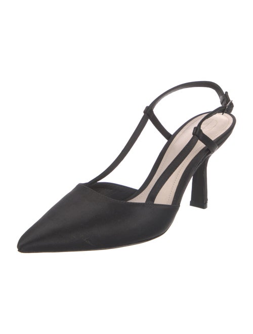 Porte & Paire Satin Slingback Pumps