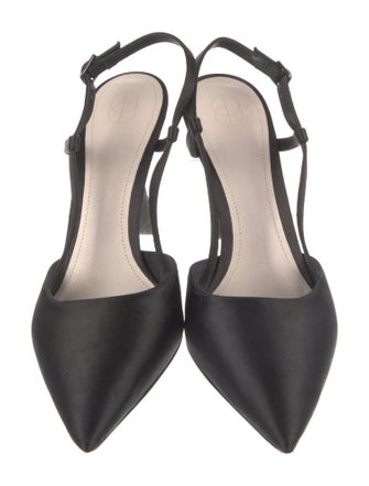 Porte & Paire Satin Slingback Pumps
