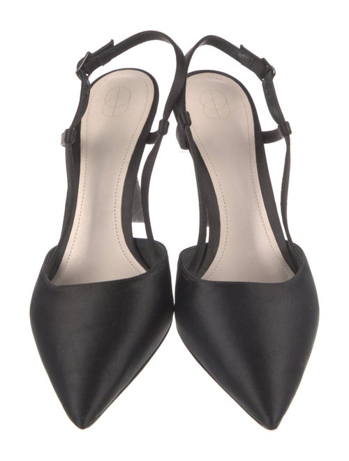Porte & Paire Satin Slingback Pumps