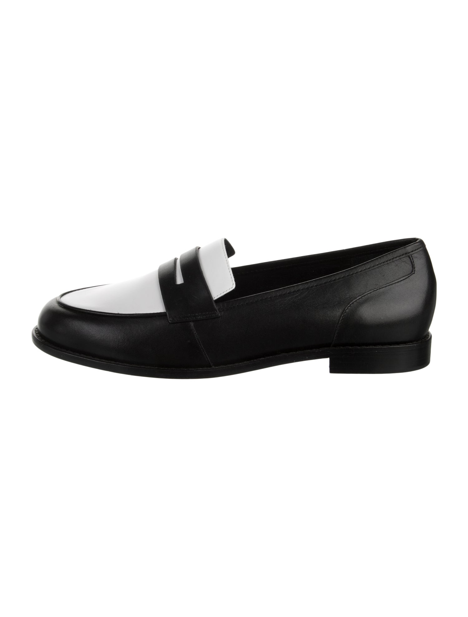 Porte & Paire Leather Chain-Link Accents Loafers