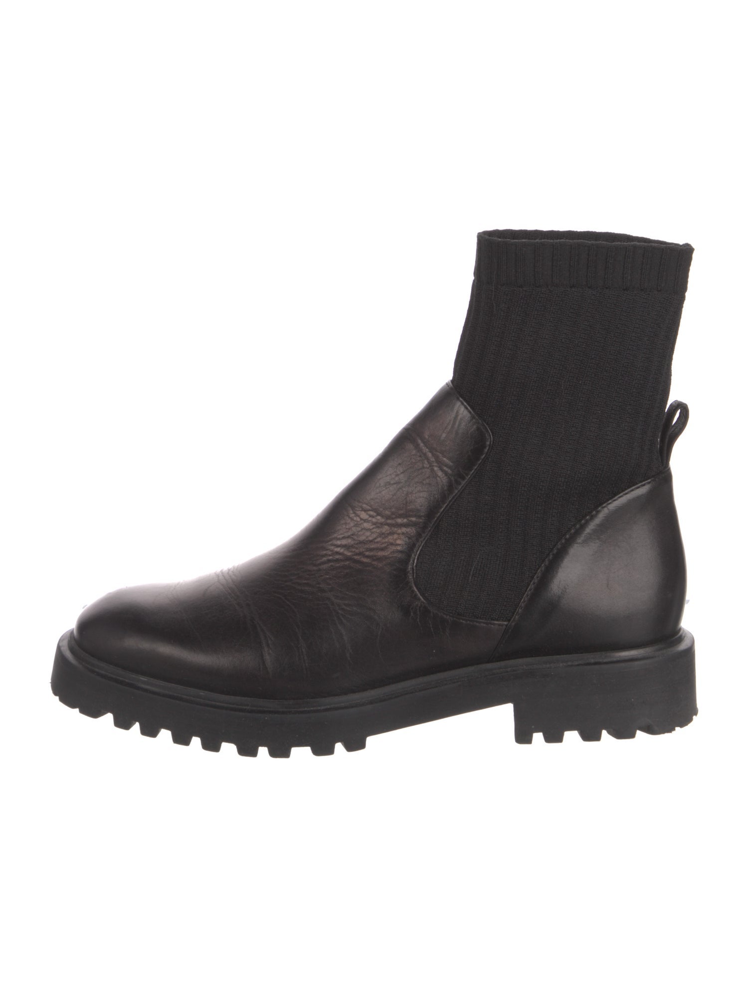 Porte & Paire Leather Sock Boots