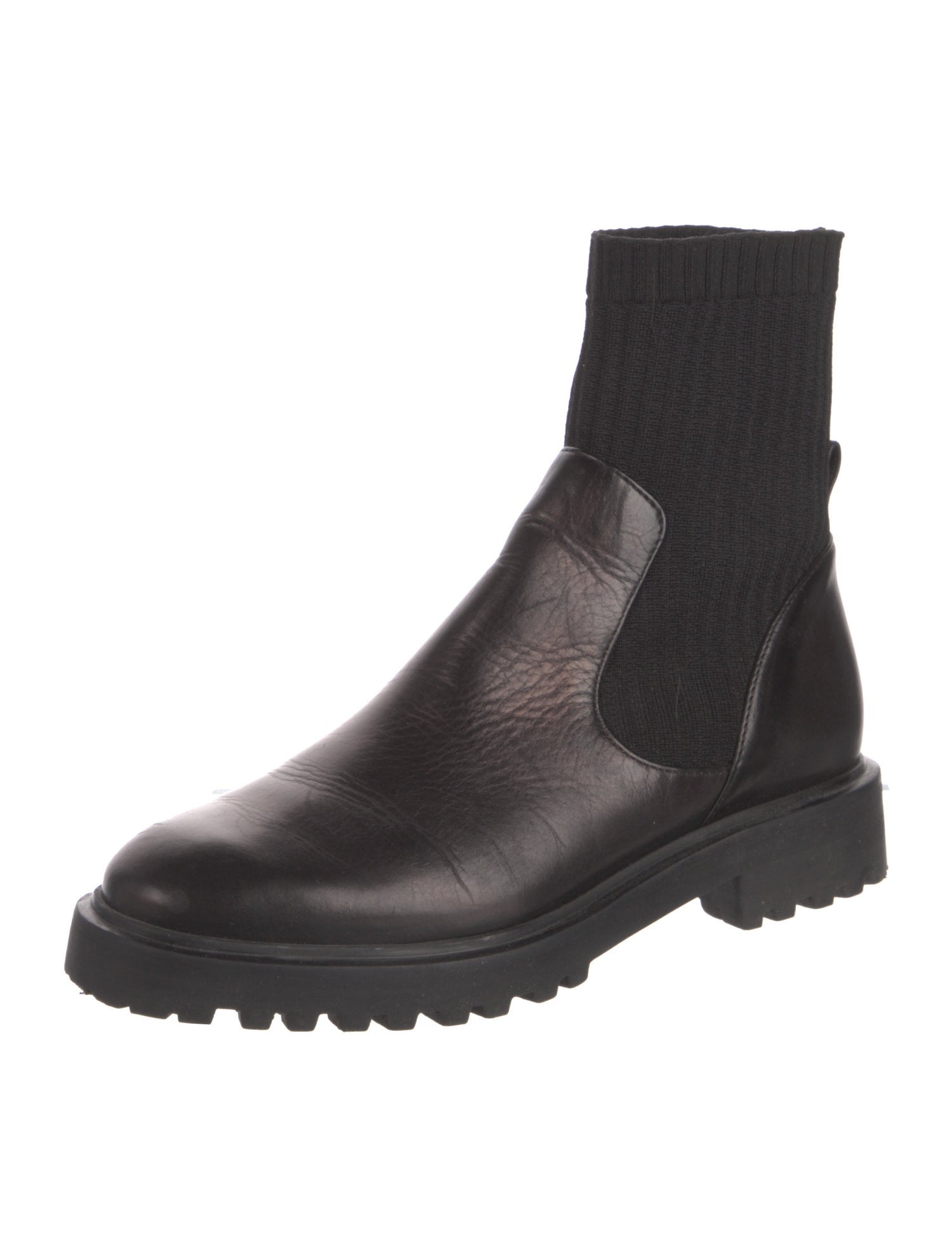 Porte & Paire Leather Sock Boots