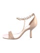 Porte & Paire Leather Chain-Link Accents Sandals