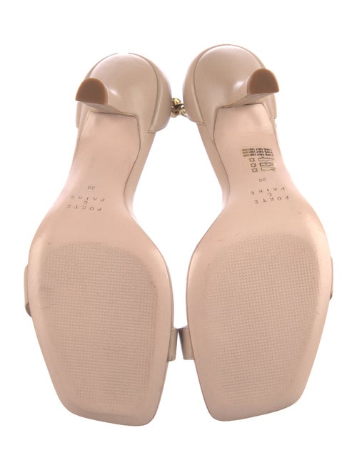 Porte & Paire Leather Chain-Link Accents Sandals