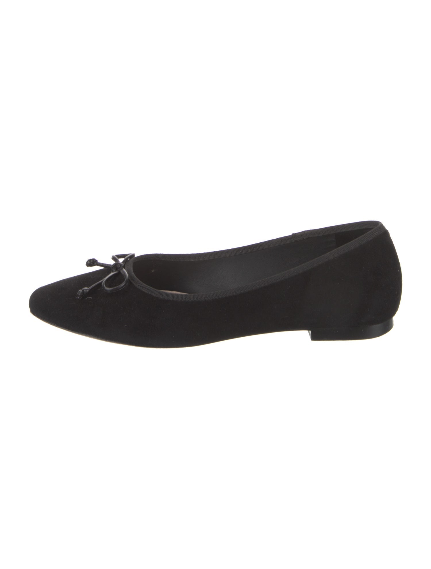 Porte & Paire Suede Bow Accents Ballet Flats