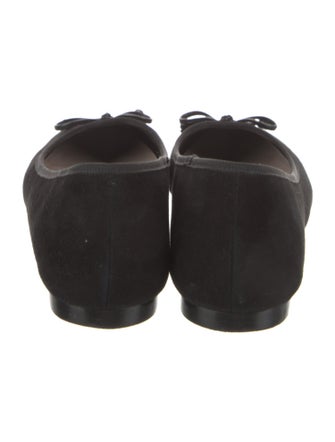 Porte & Paire Suede Bow Accents Ballet Flats