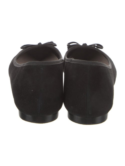 Porte & Paire Suede Bow Accents Ballet Flats