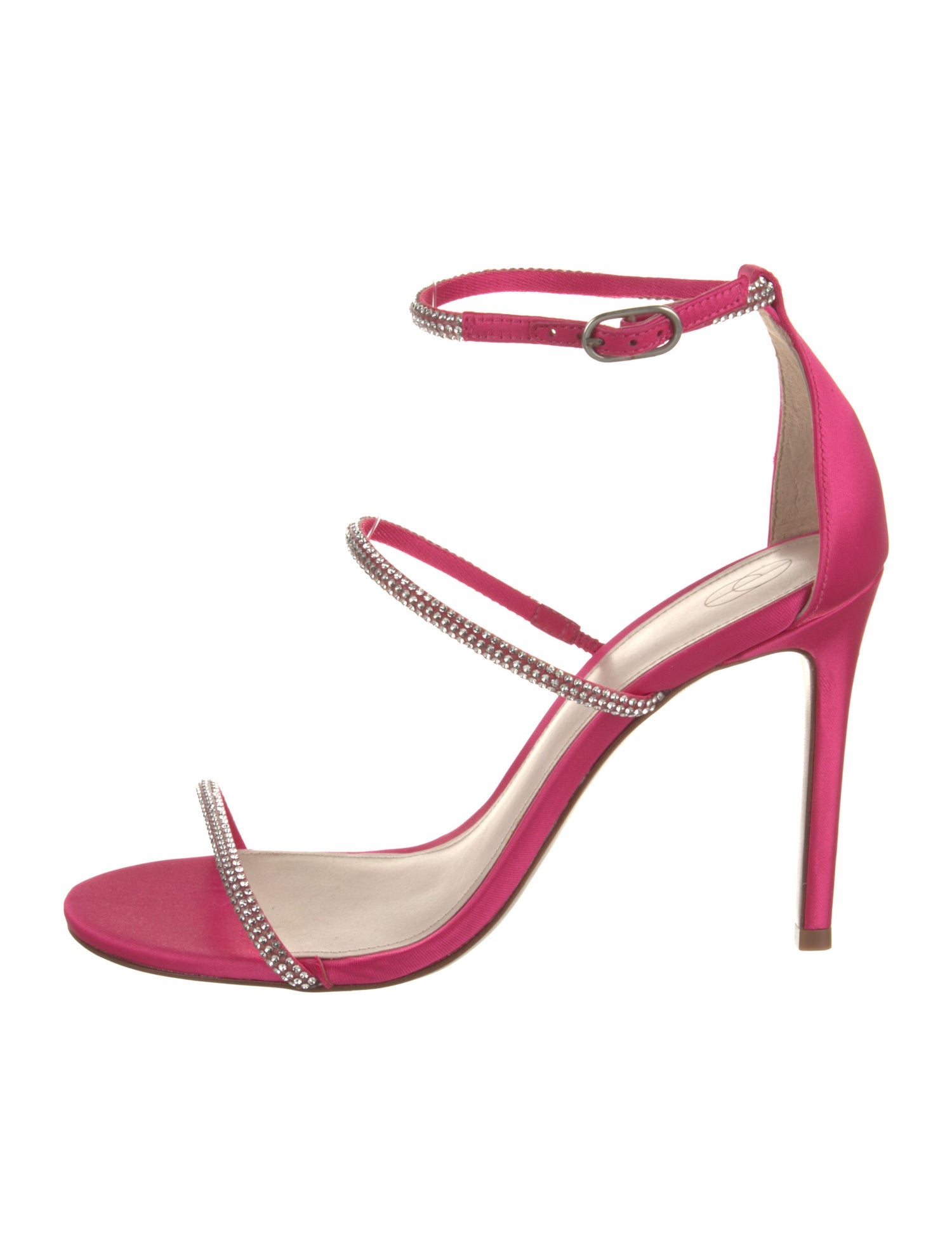 Porte & Paire Satin Crystal Embellishments Sandals