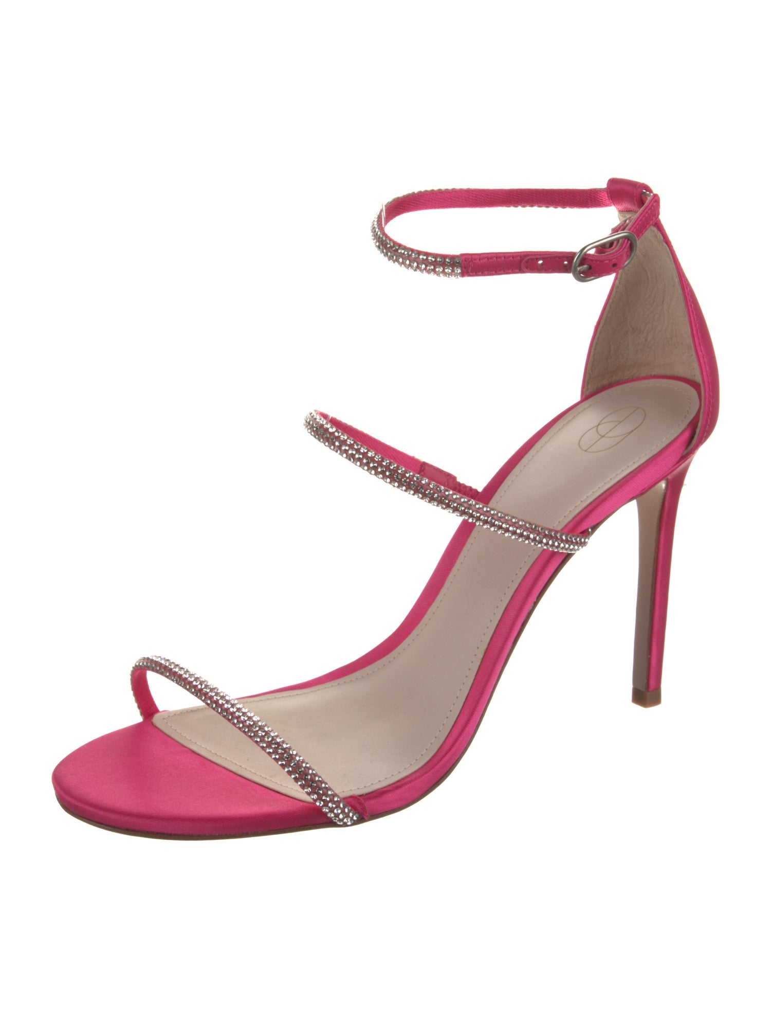 Porte & Paire Satin Crystal Embellishments Sandals