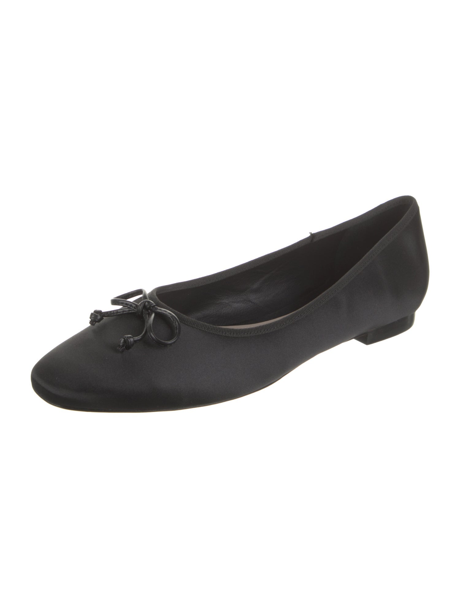 Porte & Paire Satin Bow Accents Ballet Flats