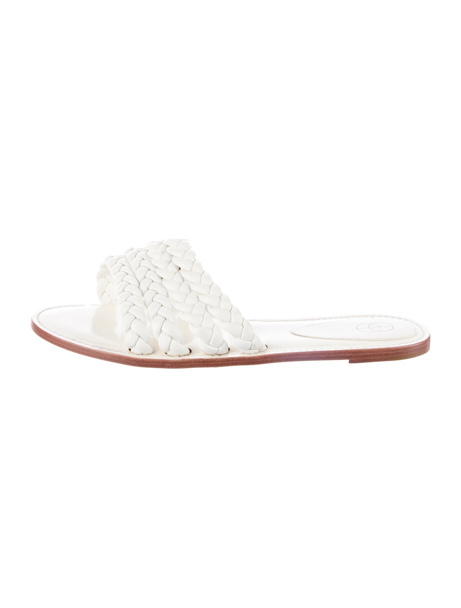 Porte & Paire Leather Braided Accents Slides