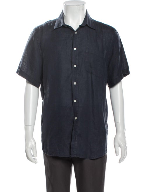 Portuguese Linen Short Sleeve Shirt Blue