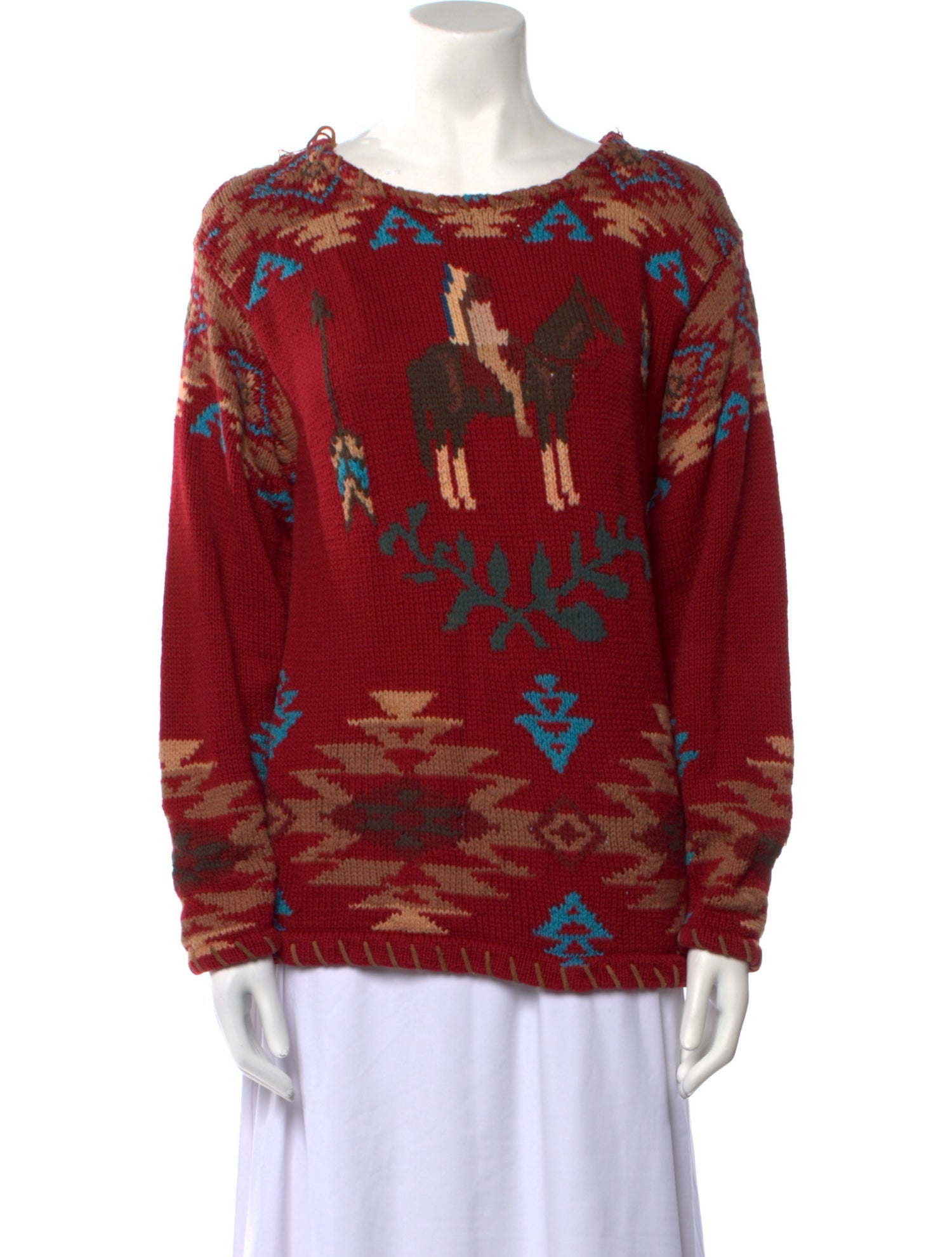 Polo Country Ralph Lauren Printed Scoop Neck Sweater