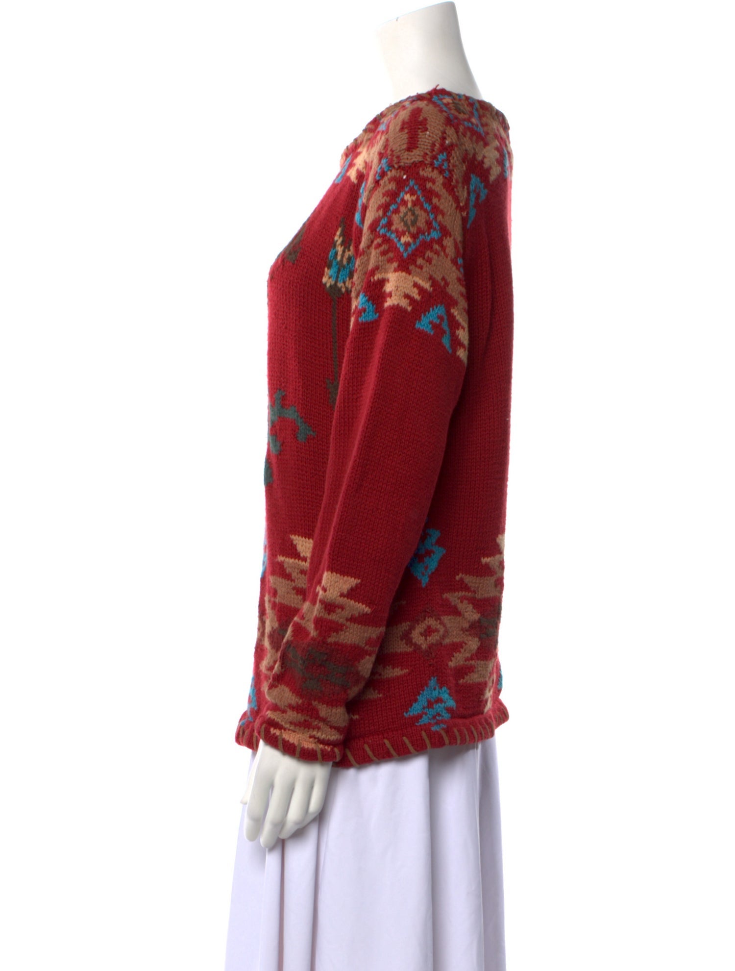 Polo Country Ralph Lauren Printed Scoop Neck Sweater