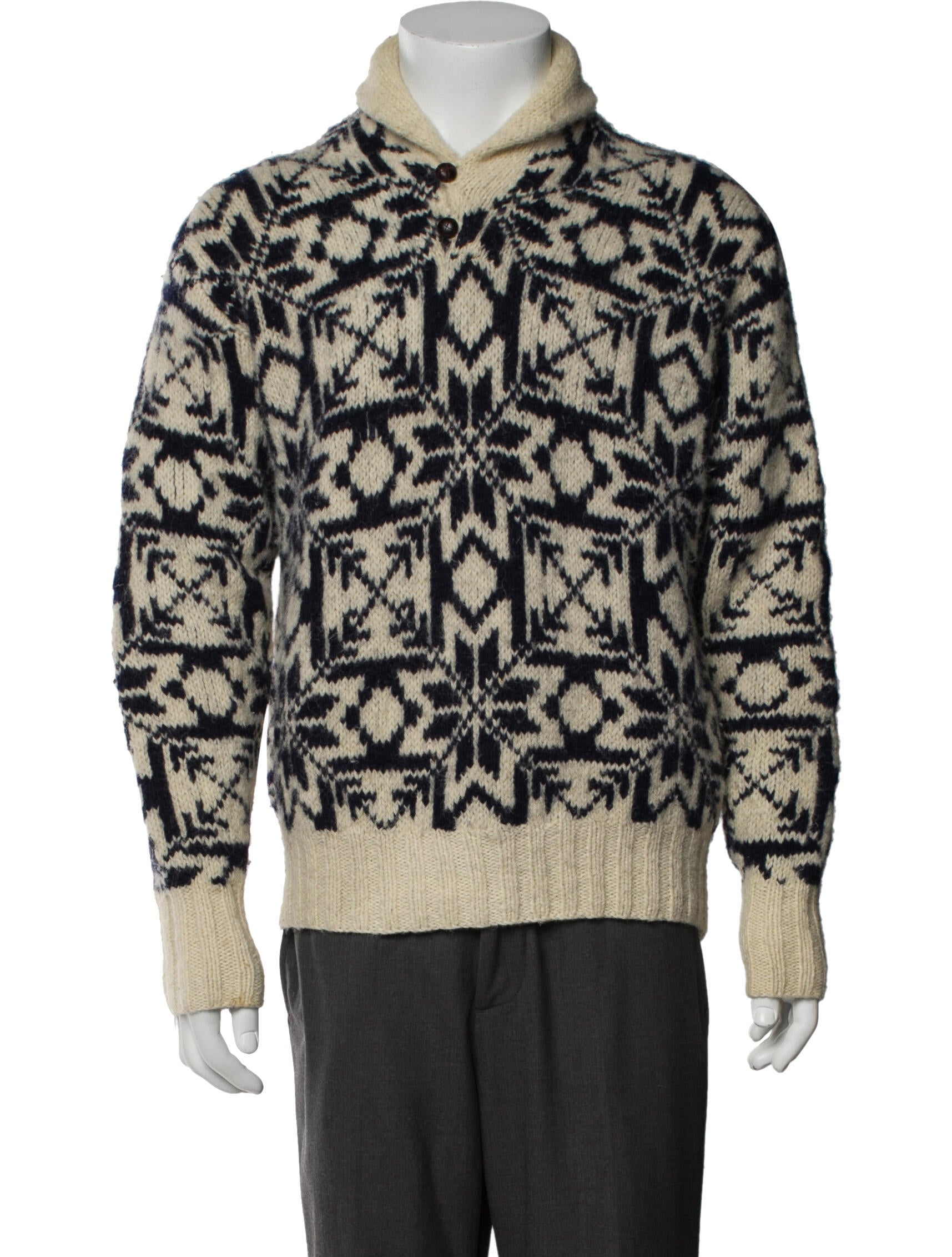 Polo Country Ralph Lauren Wool Printed Cardigan