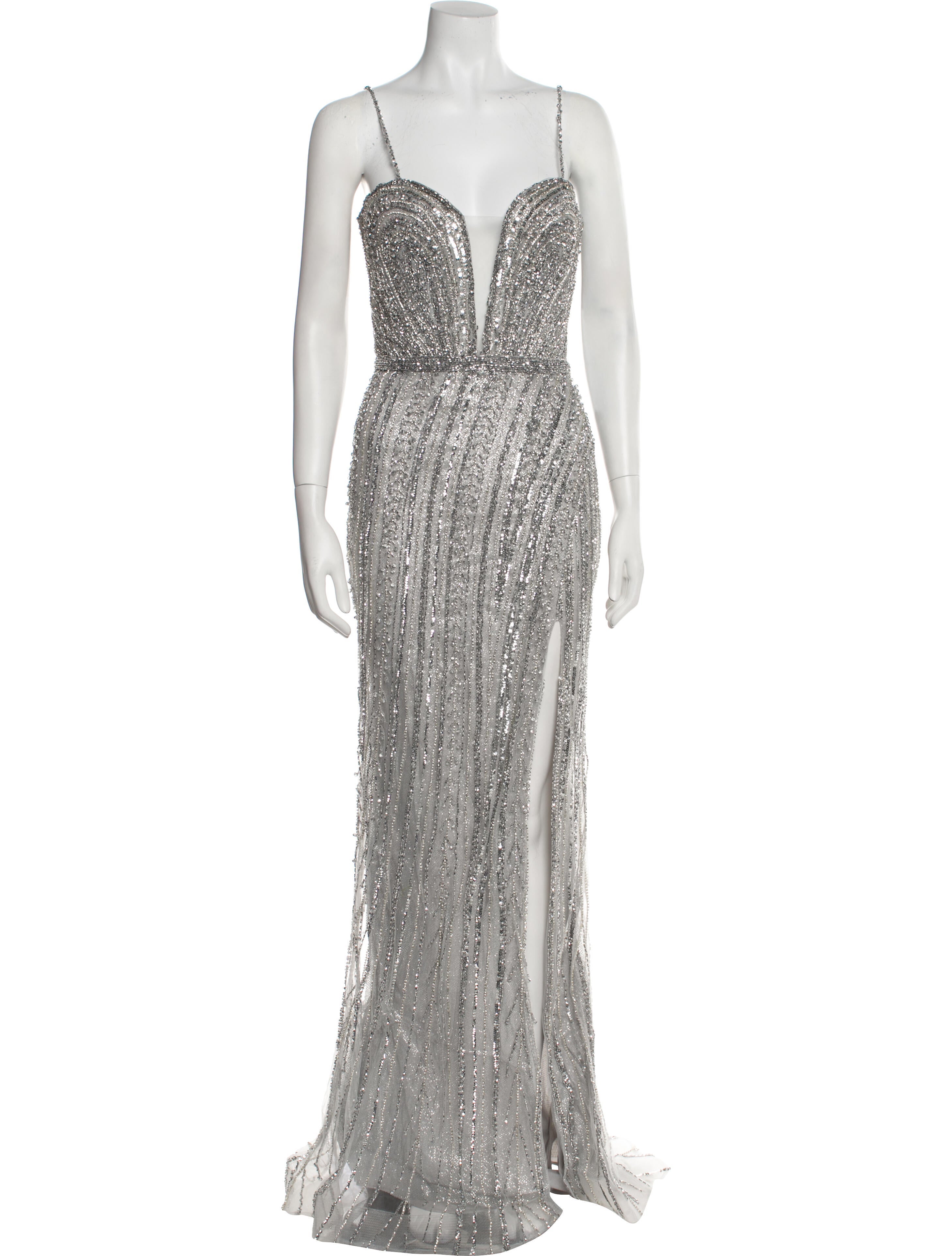 Portia and Scarlett Plunge Neckline Long Dress