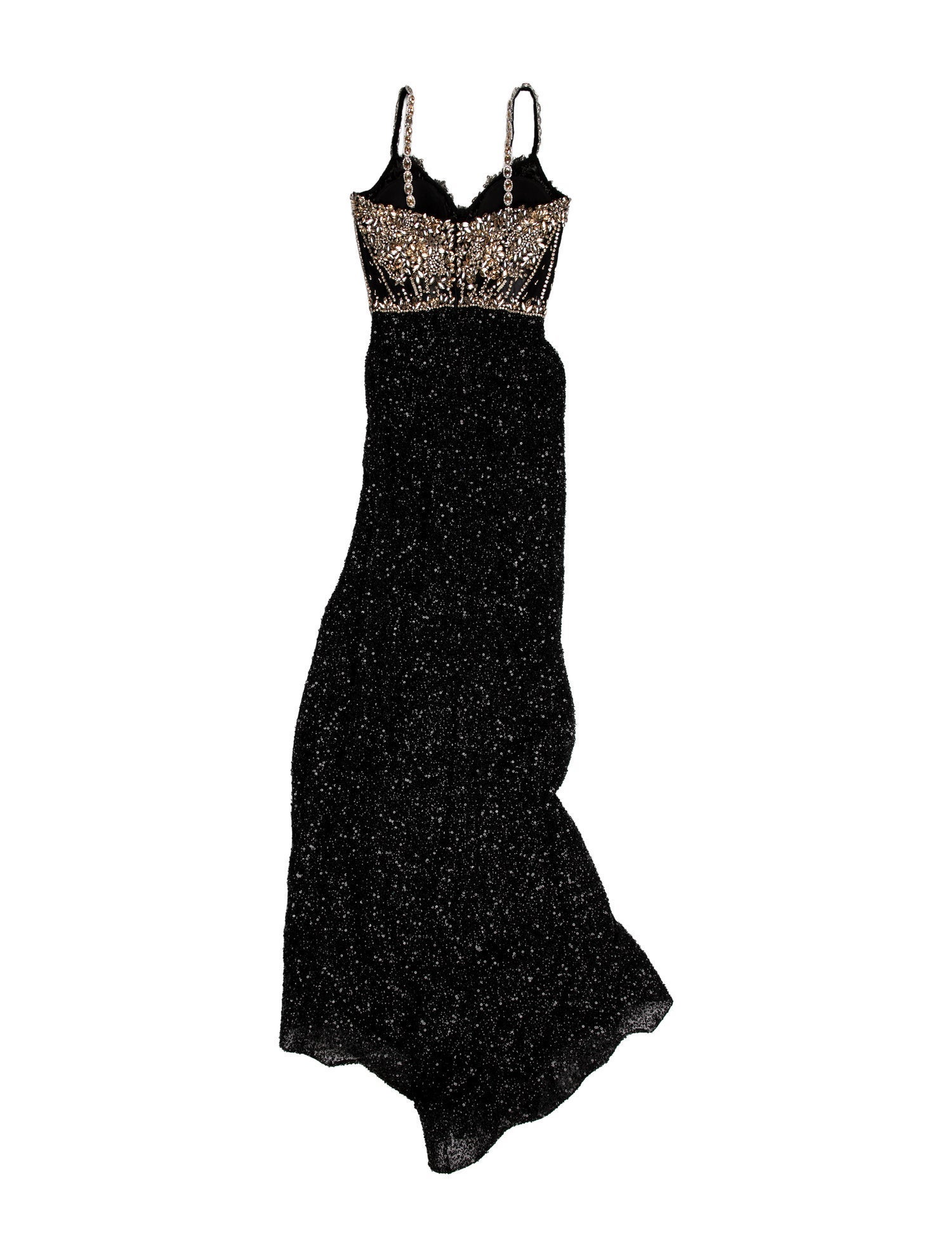 Portia and Scarlett Sequin Long Dress w/ Tags in Black/Gold, Women's US 0 | XS