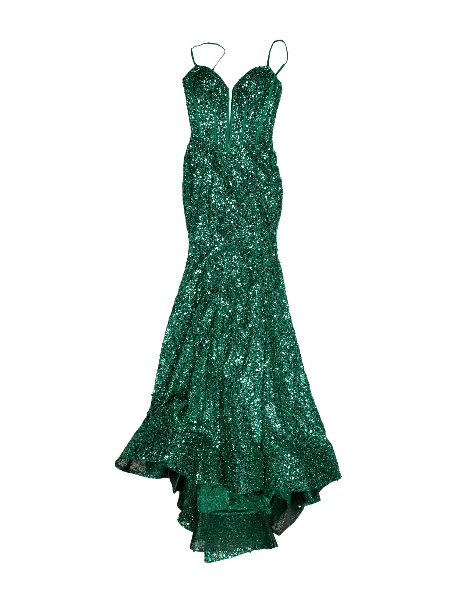 green emerald velvet dress Portia and Scarlett Plunging Sequin Dress PS24038 main image 0