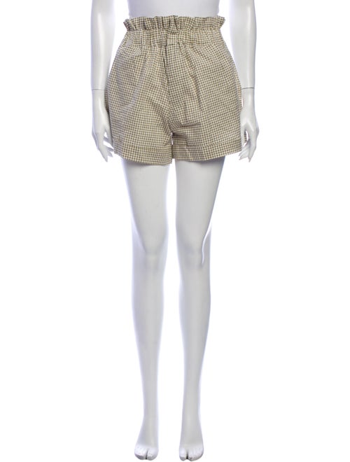 Posse Plaid Print Mini Shorts Green