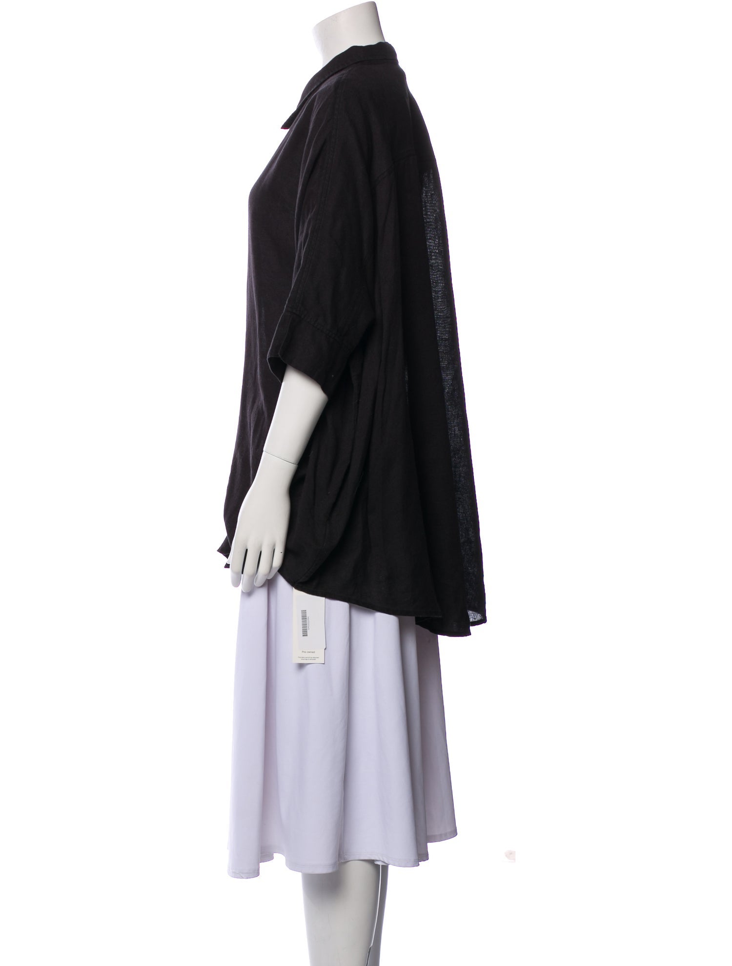 Posse Linen Three-Quarter Sleeve Button-Up Top