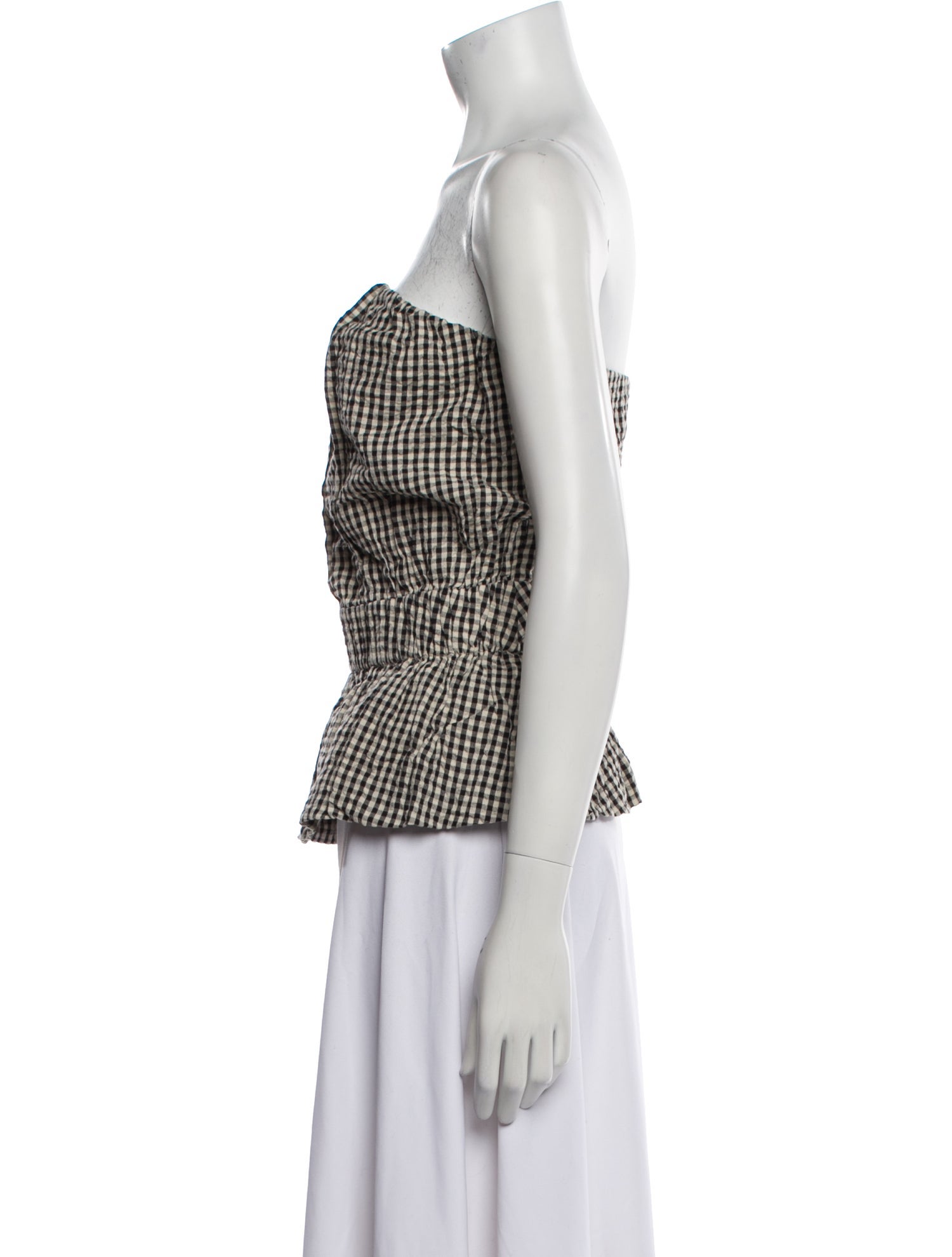 Posse Plaid Print Strapless Crop Top w/ Tags