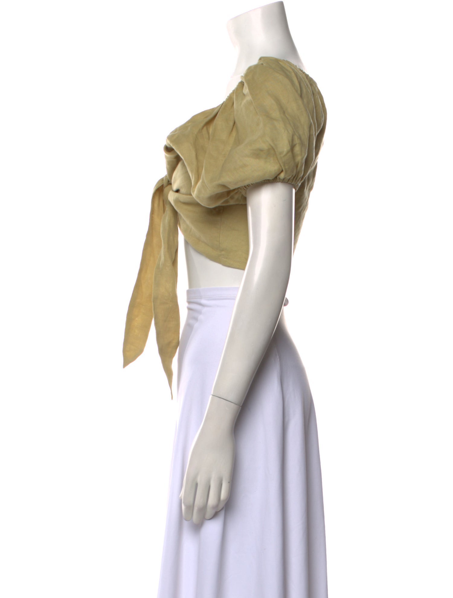 Posse Linen V-Neck Crop Top