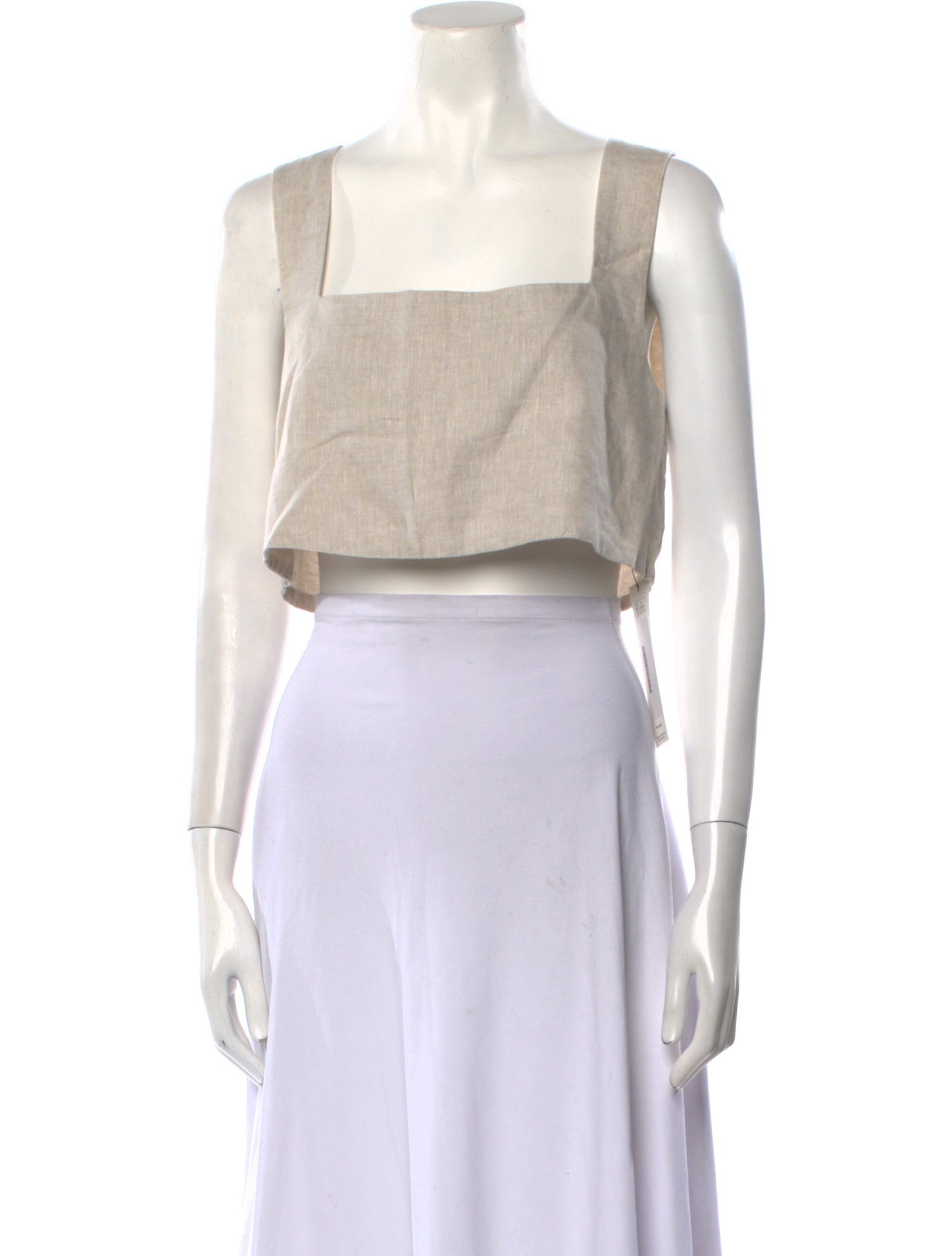 Posse Linen Square Neckline Crop Top
