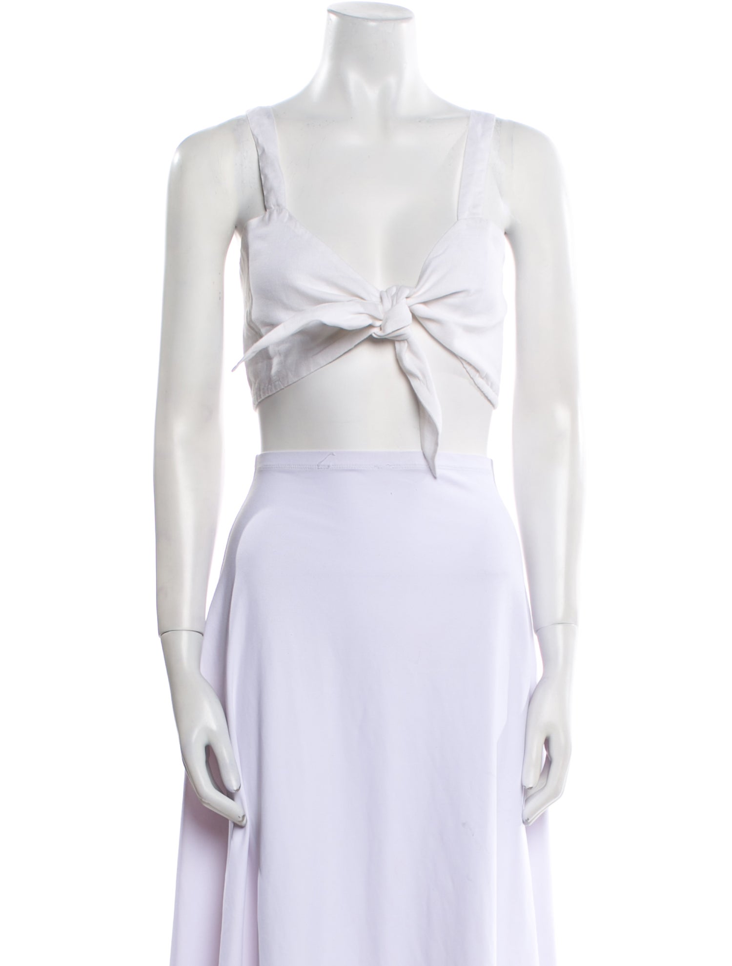 Posse Linen V-Neck Crop Top